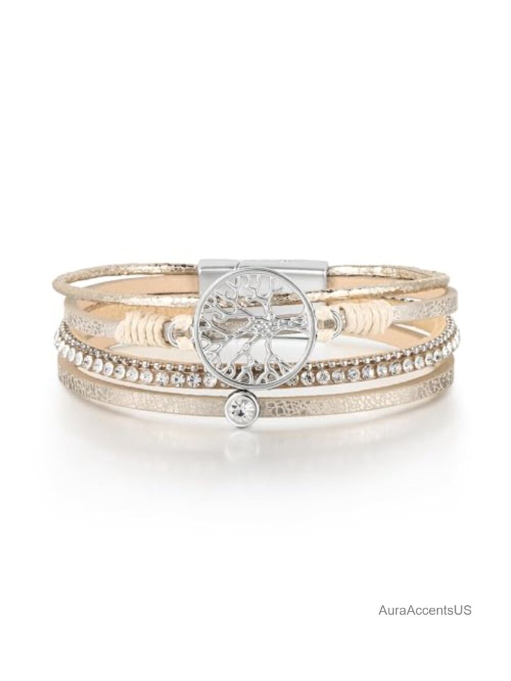Leather Wrap Bracelet Boho Layered Cuff Bangle Women Western Style